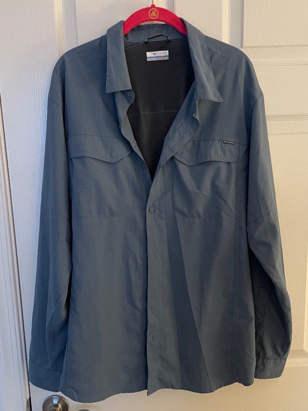 Columbia UPF Blue Button Down Size L
